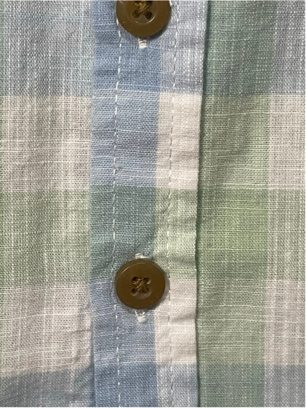 Nautica Boys Plaid Short Sleeve Button Down Shirt 12 Months Blue Green Easter